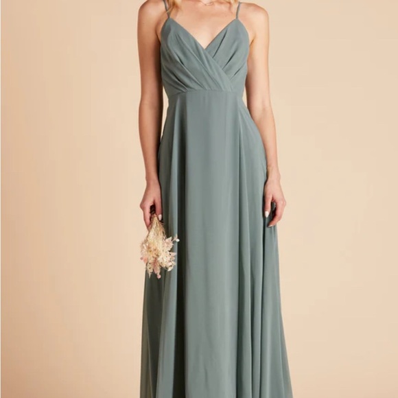 Birdy Grey Small Sea Glass Kaia Bridesmaid Formal Maxi Dress With Pockets EUC - Picture 1 of 1